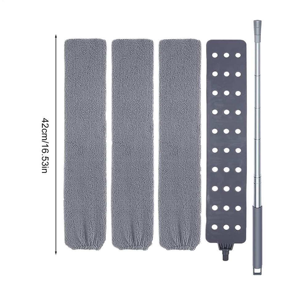 

Under Furniture Duster Retractable Flat Mop Tablet Dusting Mop For Home Bathroom Outdoor Window Blinds Baseboard Tile Wall сірий колір