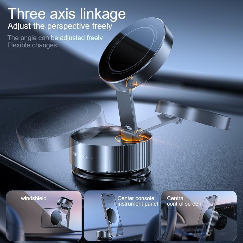 Intelligent 360 ° Rotatable Vacuum Car Phone Holder Foldable Magnetic Vacuum Adsorption Car Bracket Universal Folding Holder