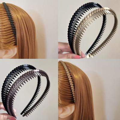 2 Stück Gutes Solides Zahn Einfacher Stil Haarbänder Stirnbänder für Damen Mädchen Männer Sport Gesichtswaschen Rutschfest Koreanisches Haar Zubehör Werkzeug