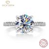 S925 Sterling Silver Four Claw Diamond Ring Zircon 1 Carat Women's Wedding Ring Classic Open Ring