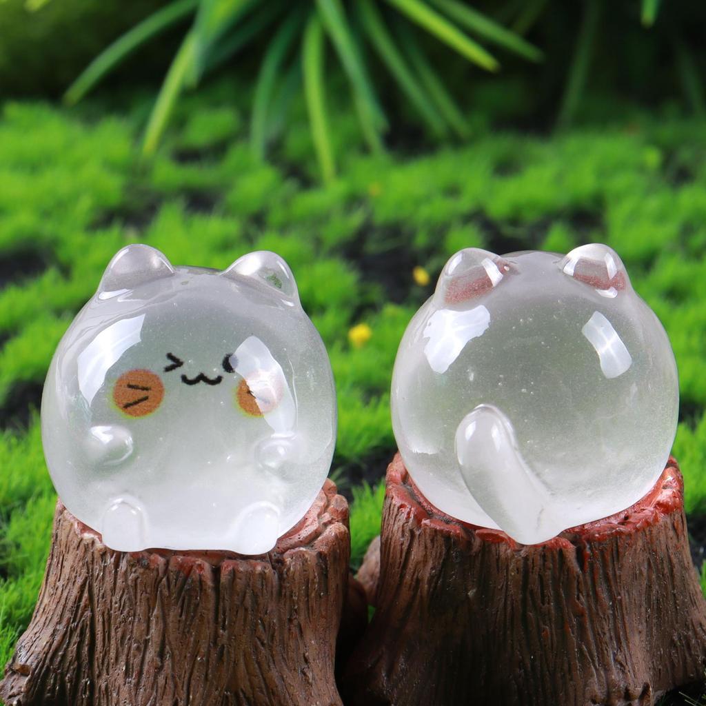 Adorable Luminous Kitten Resin Ornaments for DIY Miniature Gardens