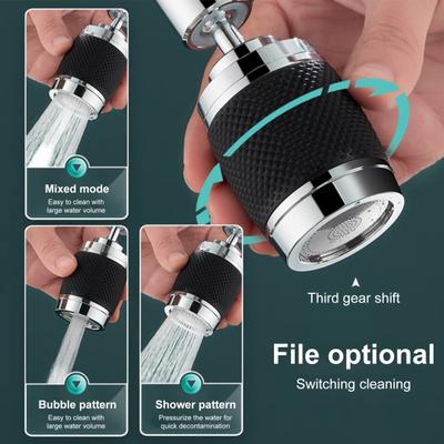360-Degree Swivel Faucet Extender with Adjustable Water Flow Modes Splash-Proof Kitchen Faucet Aerator
