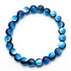 [GOLD STONE] Yonaguni Blue Firefly Glass 8mm Glowing Bracelet from Yonaguni Island, Okinawa, Inner Diameter: Approx. 17.5cm