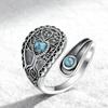 Adjustable Branch Flower Double Turquoise Ladies Ring - Versatile and Stylish Accessory