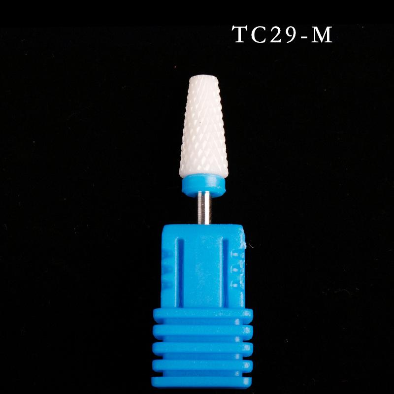 Nail Art Ceramic Grinding Head, Single Corn Bullet Cylindrical Rocket-Shaped Nail Electric Grinding Machine Accessories Grinding Head