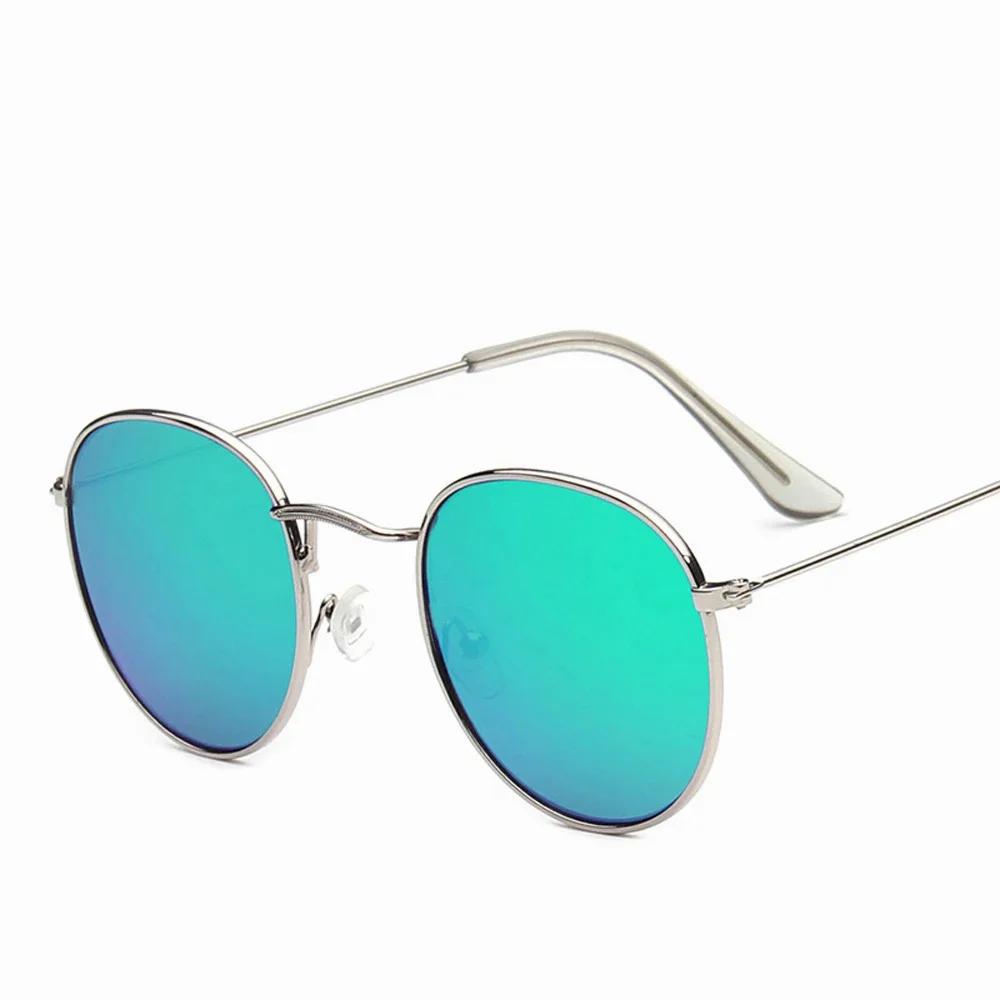 Pink Metal Small Round Sun Glasses Woman Vintage Travel Classic Sun Glasses Female Fashion Retro Lunette De Soleil Femme