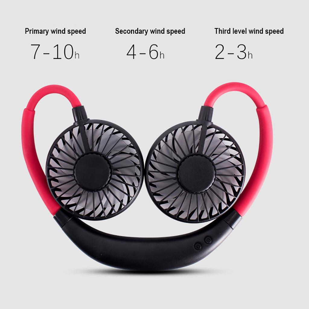 USB LED Light Rechargeable Neckband Lazy Neck Hanging Style   Fan