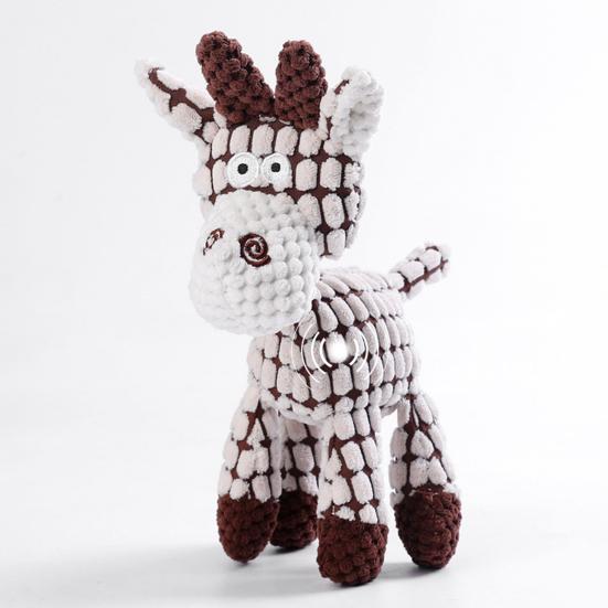 Plush Donkey Dog Toy Interactive Squeaky Dog Chew Toy Stuffed Animal Puppy Teething Toy for Small Medium Dogs