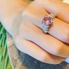 Cold Wind Tide Pink Diamond Ring Female Niche Design High Carbon Diamond Crushed Ice Cut Pink Index Finger Ring