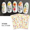 12 Sheet/set 3D Nail Stickers Autumn Winter Maple Leaf Transfer Sliders Paper Nail Decals for Manicures Wraps Tip