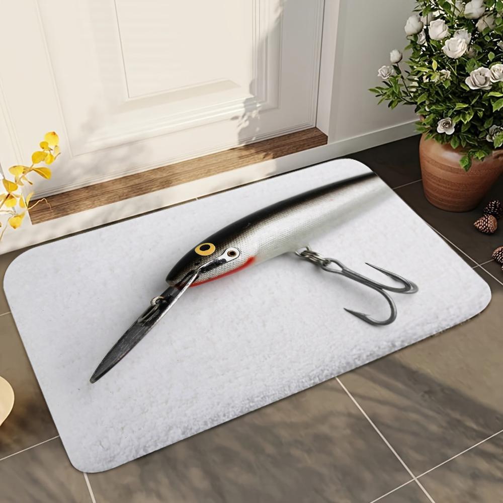 1pc Rapala Fishing Enthusiasts Bathroom Absorbent Mats Anti-Slip Mats Home Decor Supplies Carpets Home Kitchen Floor Mats