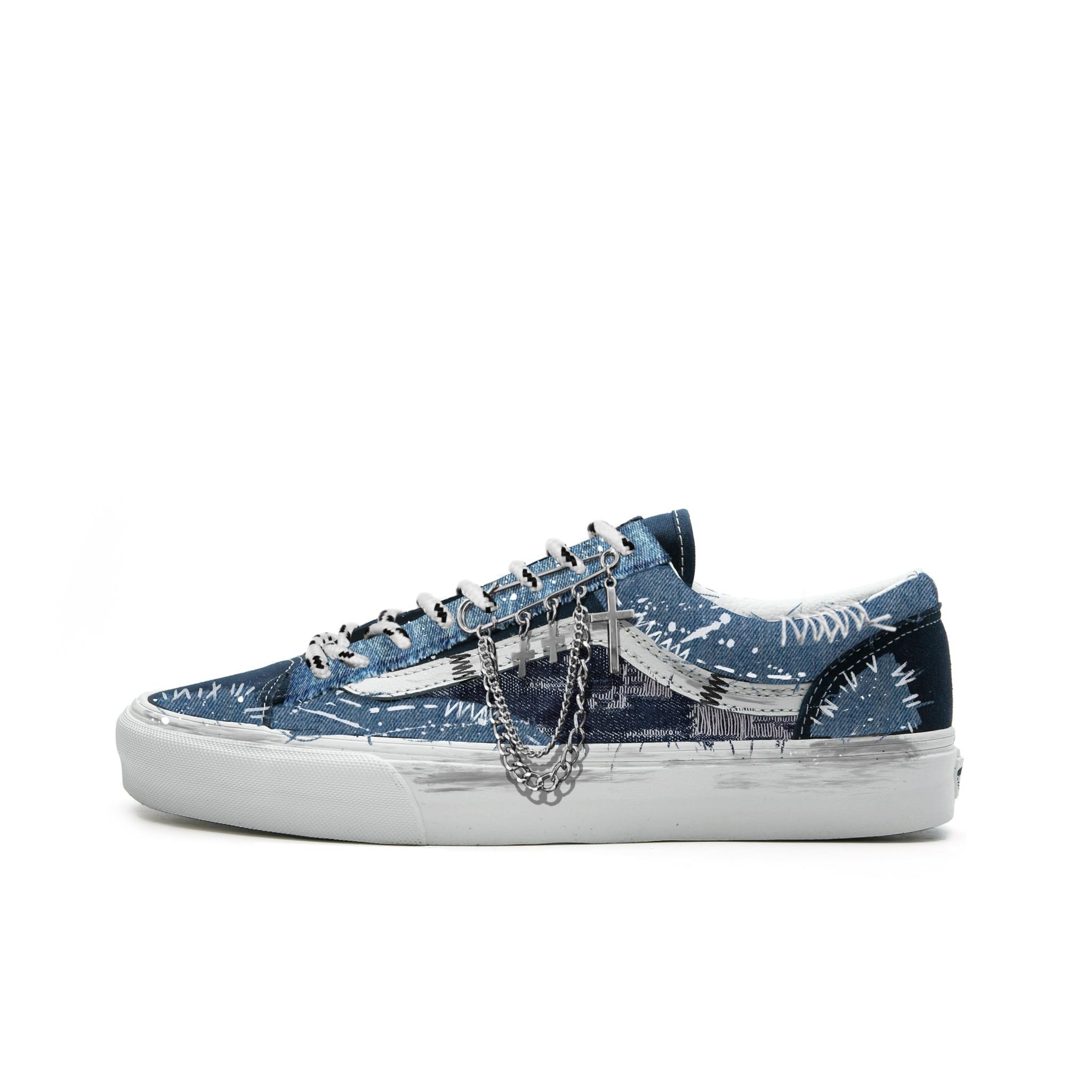 

Vans Style 36 Fabric Abrasion Resistant Low top Skateboard Shoes Unisex Blue VN0A3DZ3RFL(Team613-) 39