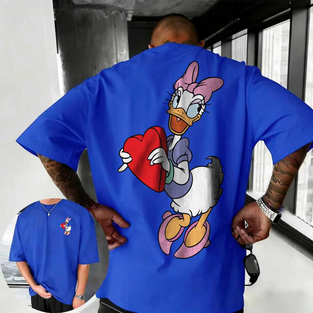 2026 Léto Disney Daisy Tričko Pánské Street Fashion 100% Čistá Bavlna Krátký Rukáv Ležérní Volný Prodyšný Vrchní Díl