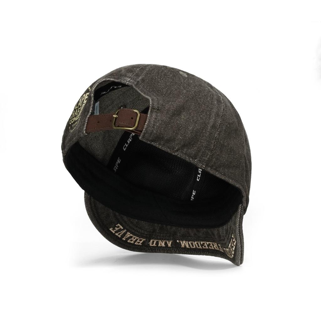 Clape Kurzer Schirm Denim Schiedsrichter Lässige Baseballkappe für und Outdoor-Aktivitäten Taupe Herrenkappe, Stilvoll, Verstellbar, Leicht, Wandern, Angeln,