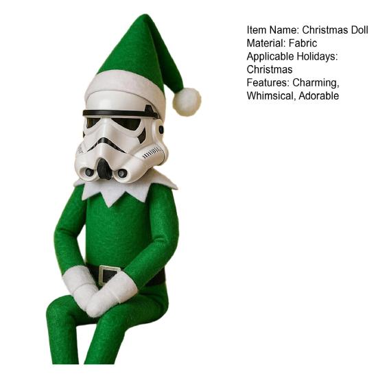 Natal Sentado Stormtrooper Boneca Ornamento Colecionável Elfo Snoop on A Stoop Estatueta Novidade Pelúcia