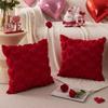 1pcs Modern Plush Cushion Cover Decorative Red Pillow Cover for Holiday Parties 45X45CM Soft Plush Pillowcase