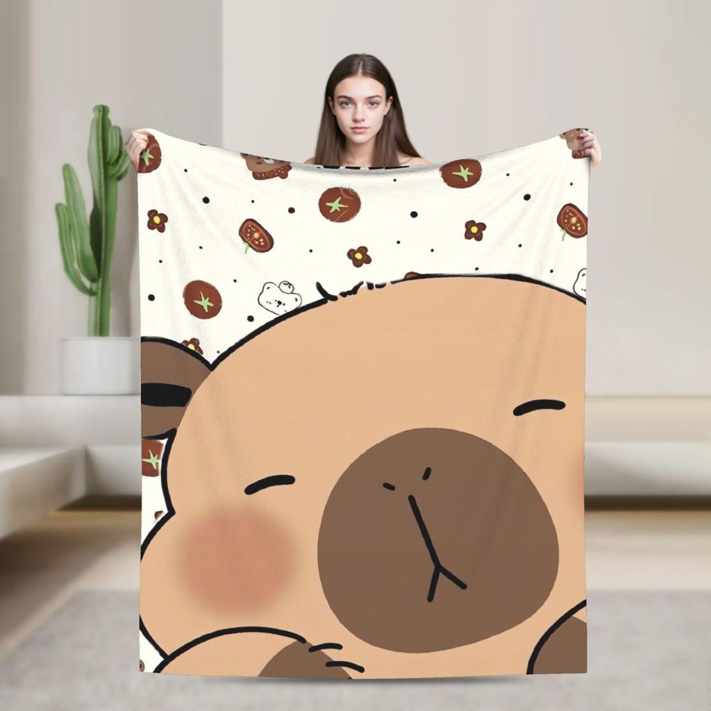 Capybara Blanket Quality Super Soft Throw Blanket Winter Travel Couch Chair Sofa Bed Funny Bedspread