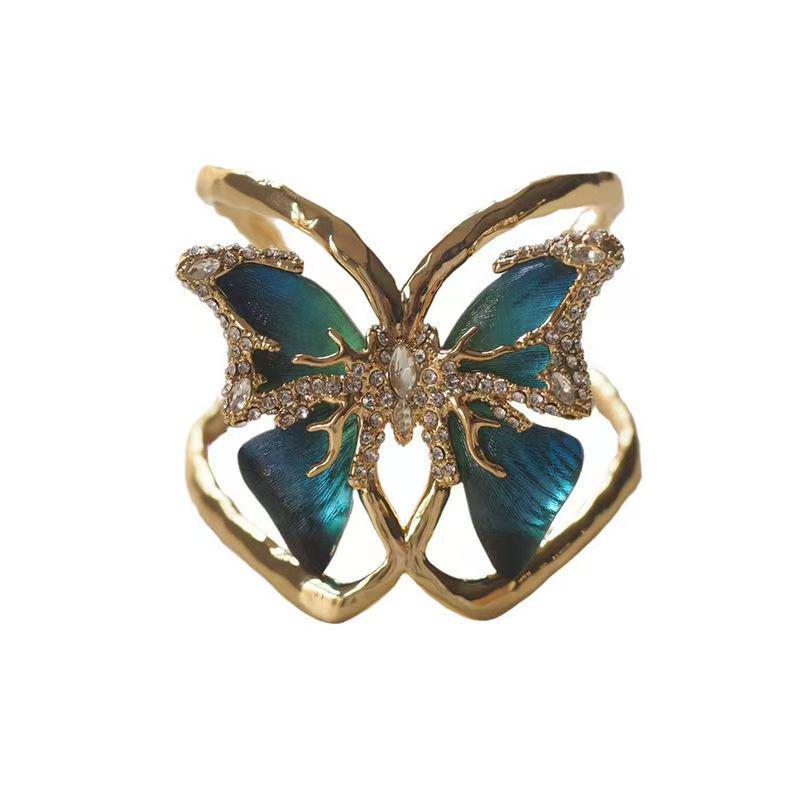 Винтажный дизайнерский браслет-бабочка «Голубой морфо» Transparent Bracelet