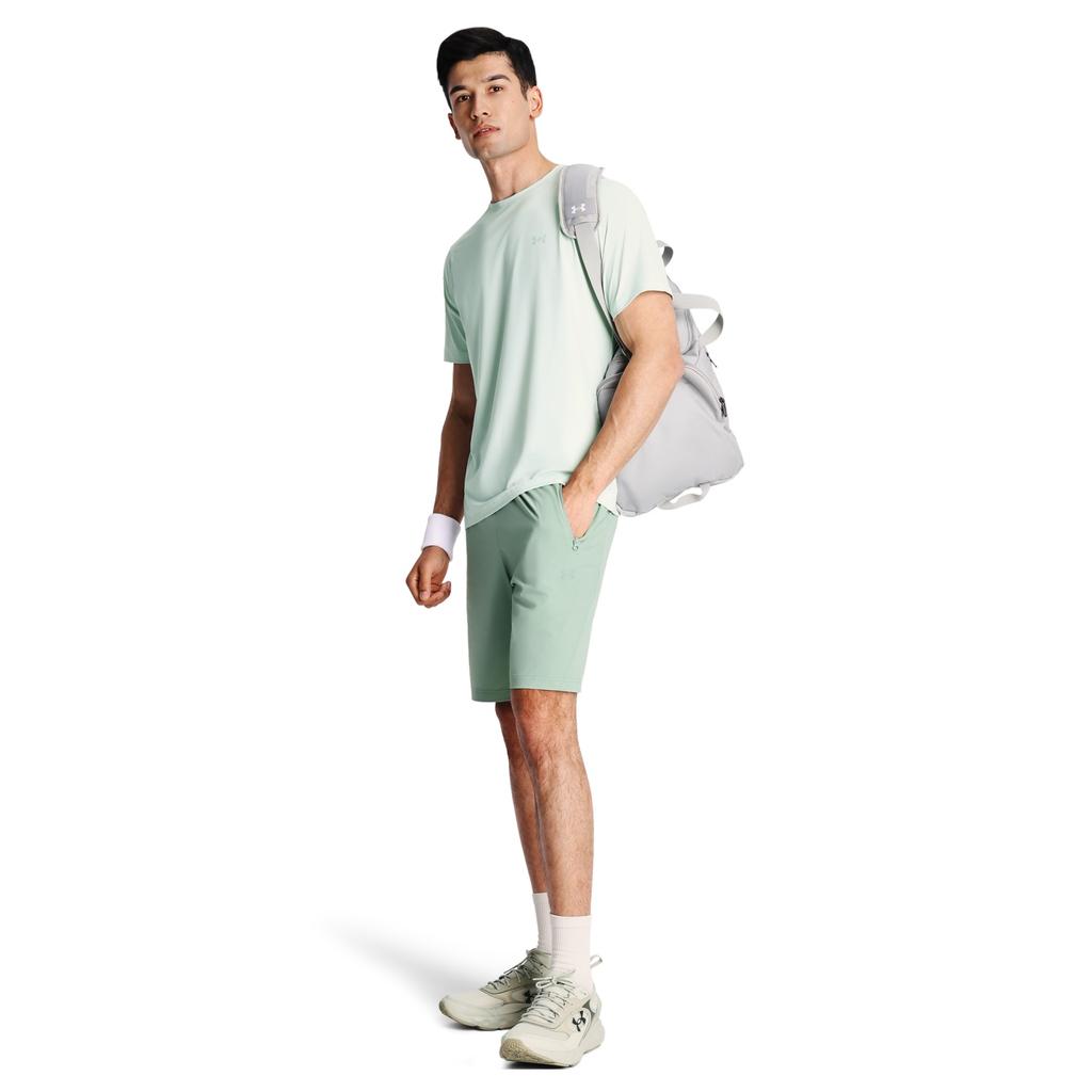 Under Armour Outdoor Knitted Training Breathable Solid Color Simple Versatile Fitness Short Sleeve T-Shirt Men tops Hydrogen-Green 6014376-377