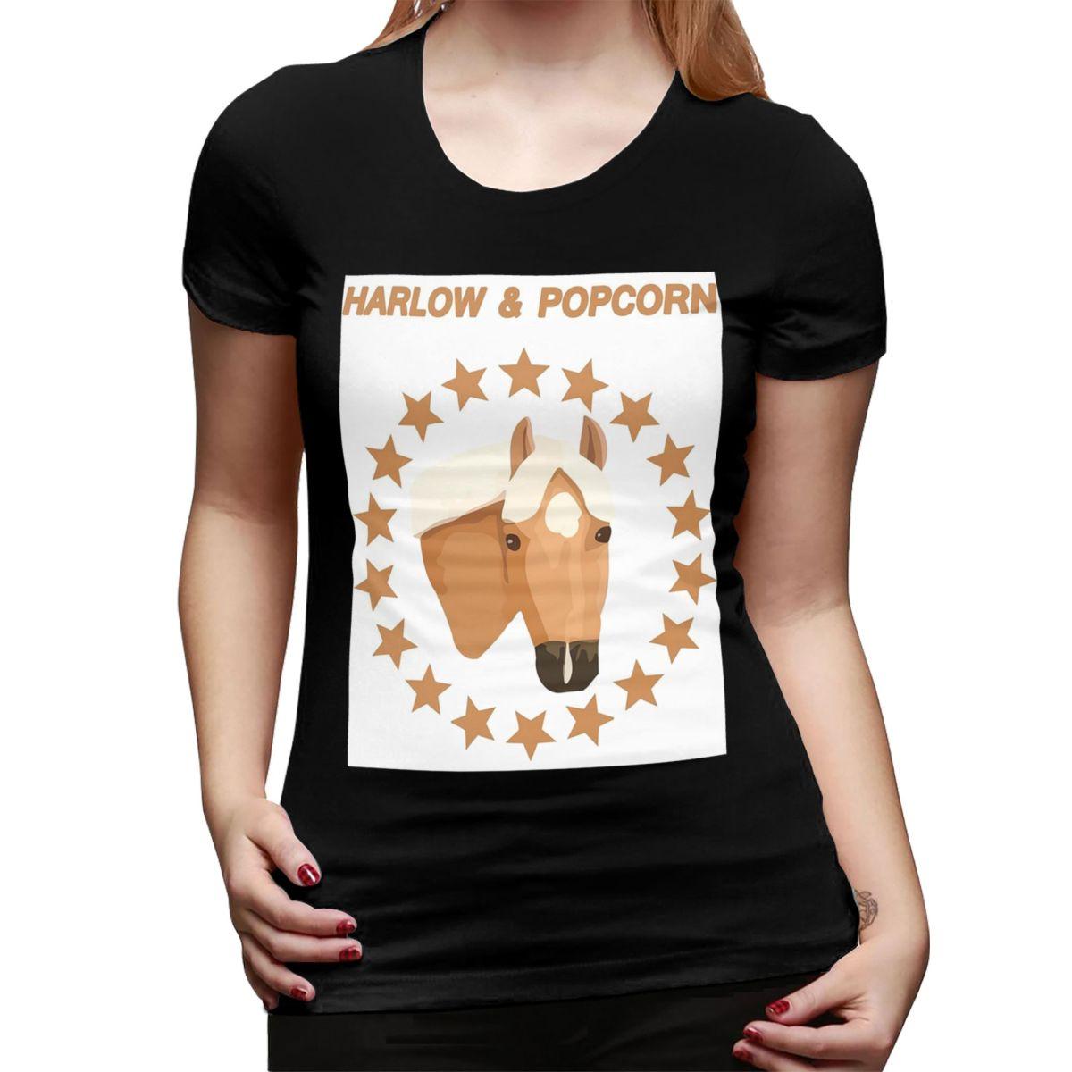 

Harlow And Popcorn Merch Popcorn The Pony 1 TShirt for Women Crew Neck Streetwear T Shirts Womens Short Sleeve Clothes Tops 4XL