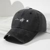 Baseballkappe mit Wellenschildkröten-Sonnenaufdruck, Retro-Stil für Damen und Herren, modischer Sonnenschutz für draußen und verstellbarer Sonnenschutz