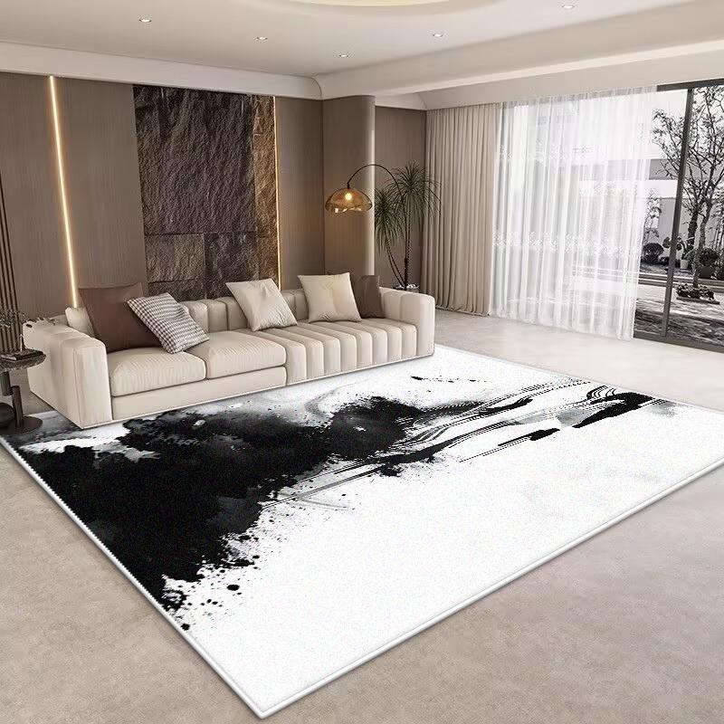 Nordic Livng Room Carpet Home Decoration Abstract Black Rug Bedroom Decor Area Rugs Washable Non-slip Dining Room Floor Mat