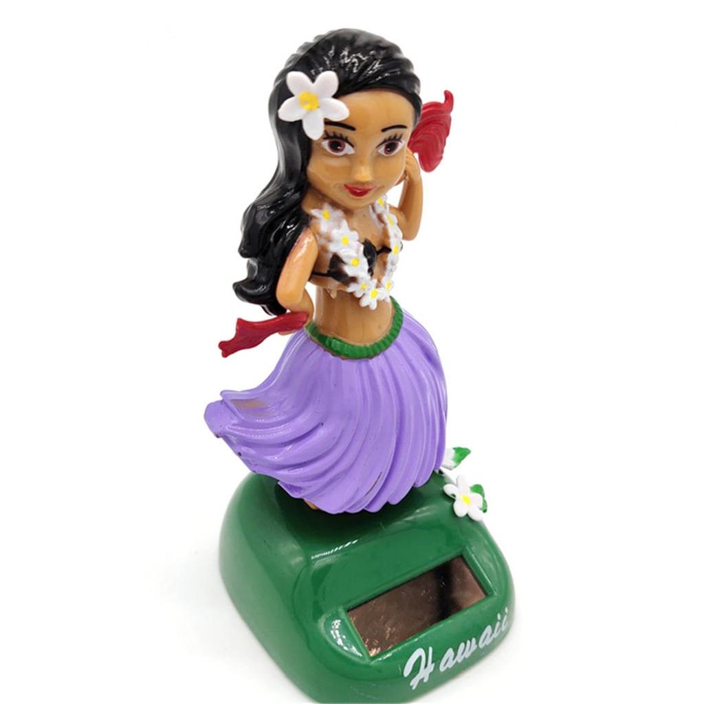Dancing Hawaii Girl Hula Girl Dashboard Bobble Shaking Head Doll | Solar Power Hawaiian