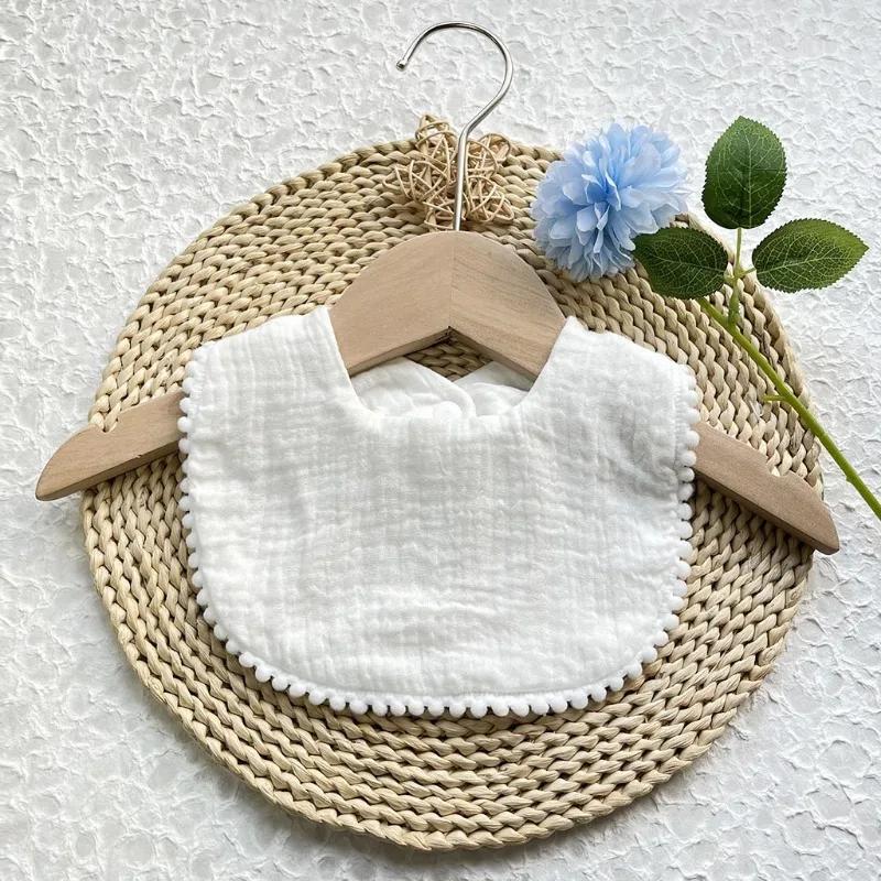 Băieți și fete, din bumbac pur, colorat de bomboane, bavetă confortabilă pentru saliva pentru bebeluși, prosop din dantelă solidă pentru saliva, prosop pentru saliva, pentru copii