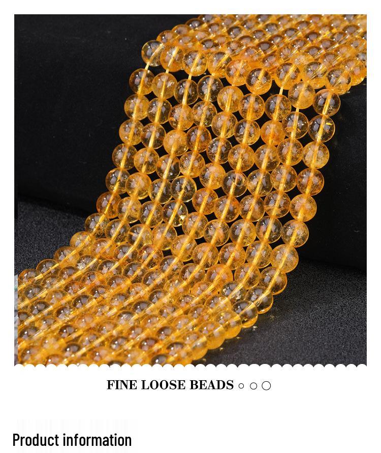 Natural Yellow Citrine Crystal Beads for Handmade DIY Bracelets & Necklaces