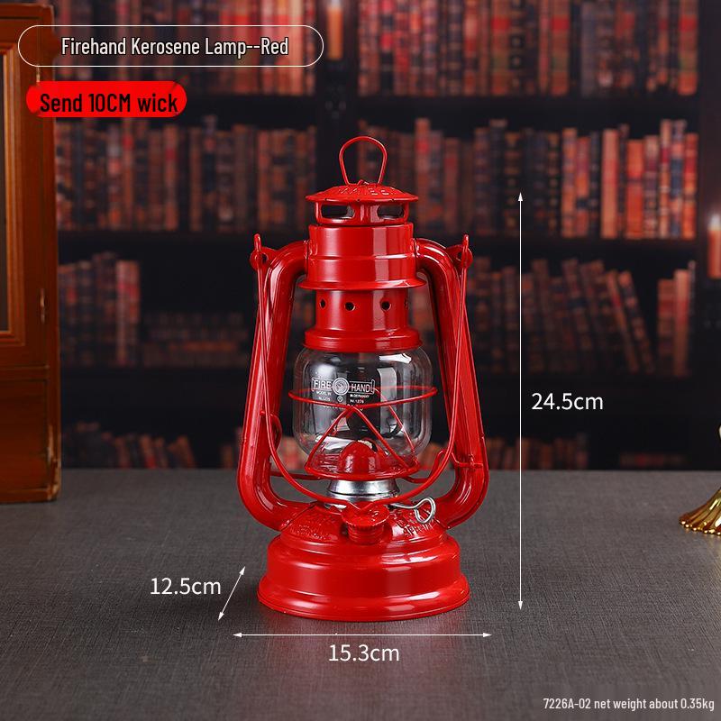 Retro Iron Oil Lamp for Camping, Lantern & Indoor Decor