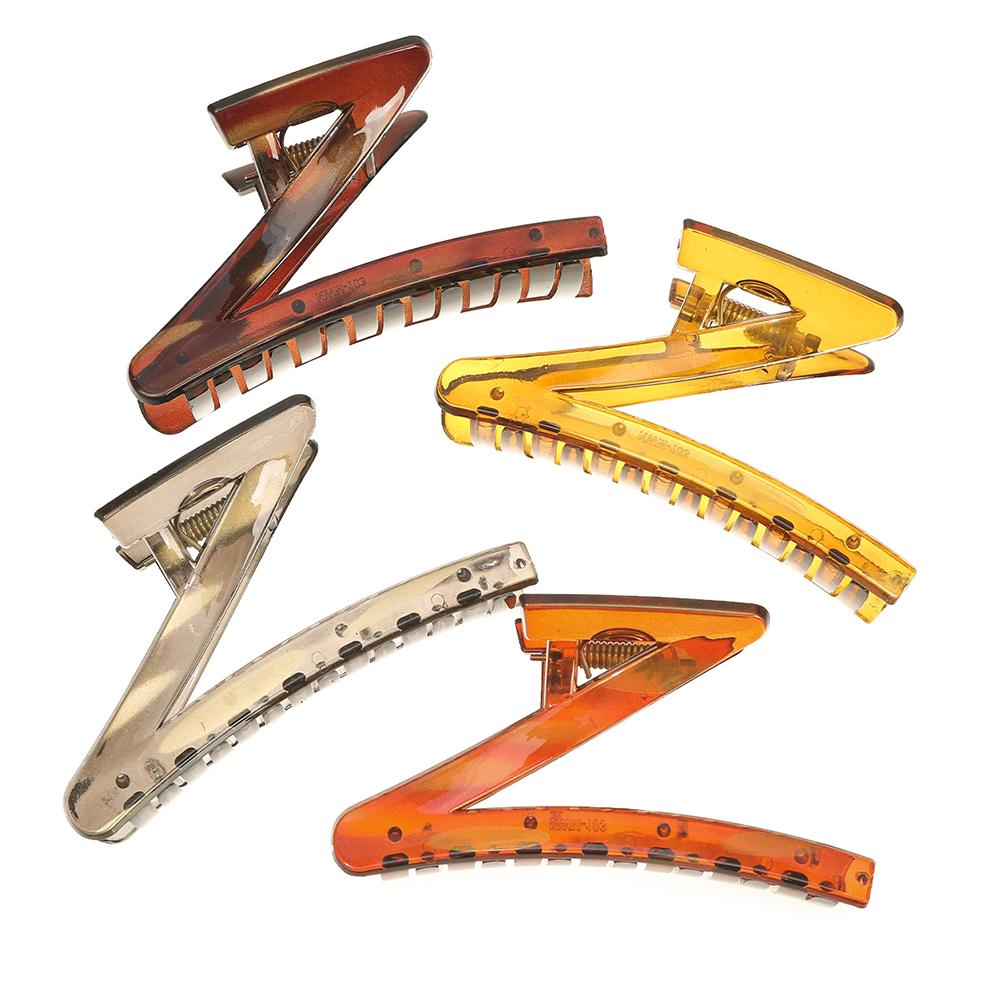 Einfache Z-förmige halbtransparente Haarspangen Haarnadel Mode Haarschmuck Große Haarklammer für Frauen Mädchen