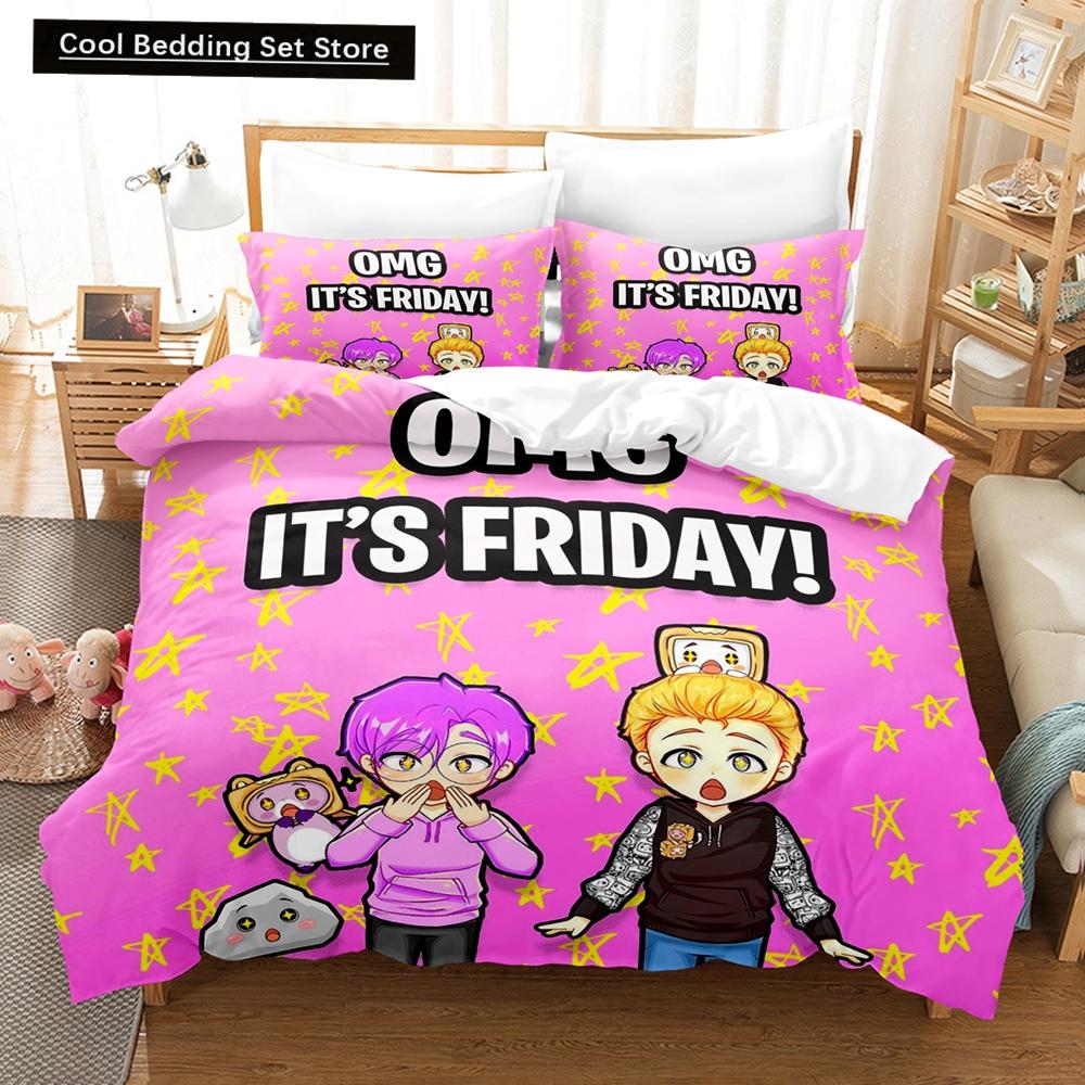 3D Print Anime  Lankybox 2/3PCS Bedding Sets Duvet Cover Set With Pillowcase Twin Full Queen King Bedclothes Bed Home Textiles