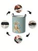 Little Tiger Laundry Basket Foldable Large Capacity Canvas Storage Bucket Children's Toy Clothing Storage Home Bathroom