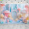 Underwater World Castle Theme Sea Shell Fish For Birthday Party Baby Shower Baby Portrait Photography Background Photo Studio