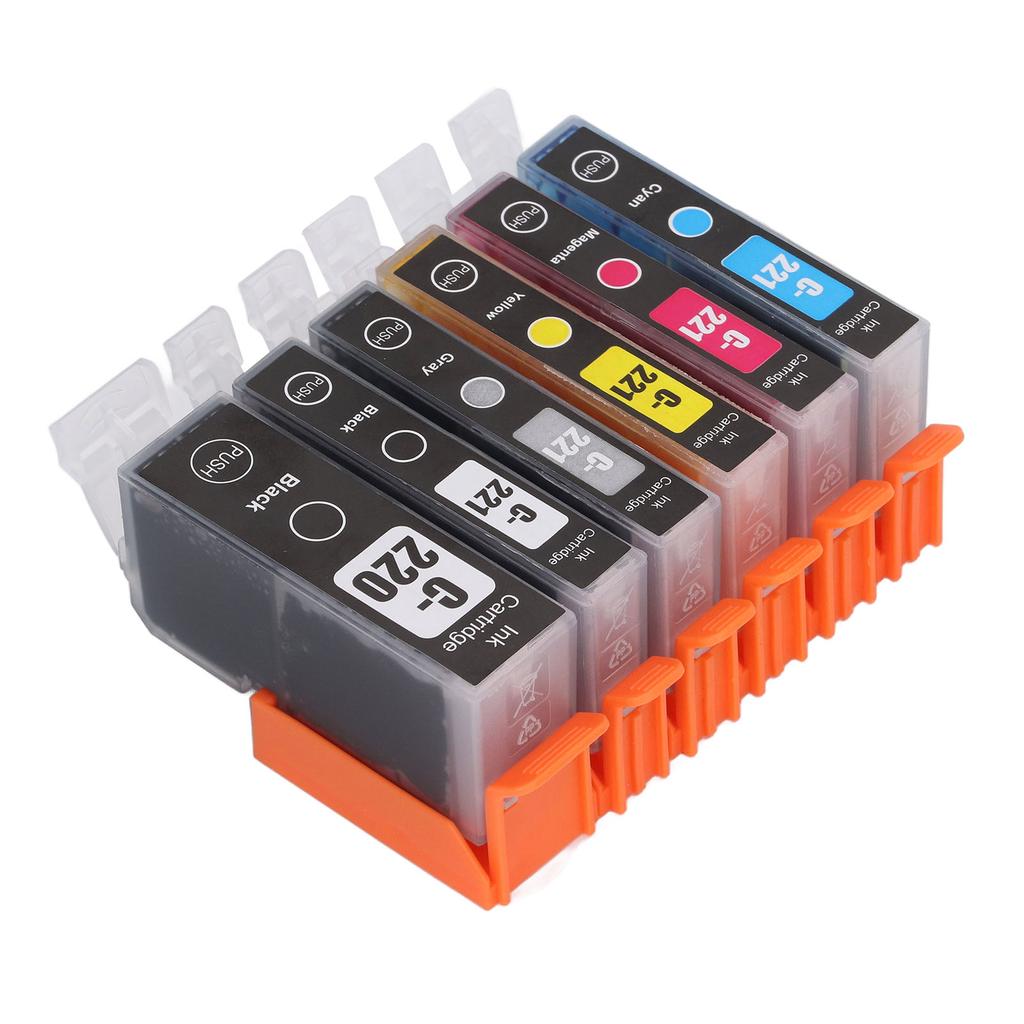 Printer Ink Cartridge Fluent Printing Practical Ink Cartridge Replacement for PIXMA IP3600 BK BK C M Y GY 6 Colors