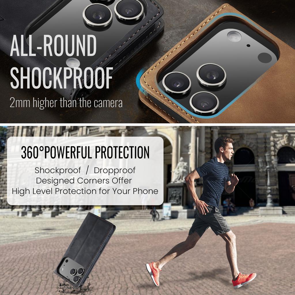For iPhone 17 Pro Wallet Case CASEME 013 Series PU Leather Phone Cover Stand