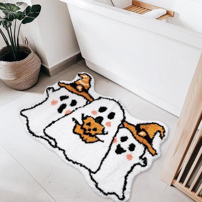 Halloween Mata Podłogowa Chłonna Duch Dywanik Łazienkowy Antypoślizgowy Dynia Mata Pod Prysznic na Święta Łazienka Kuchnia Ganek Dekoracja