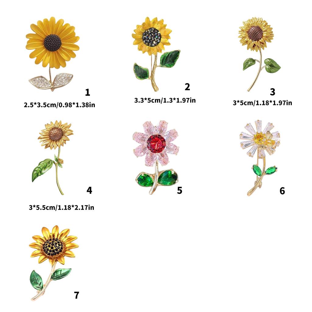 Versatile Sunflower Alloy Pin Multipurpose Decoration For Clothing Handbags Special Occasions Sturdy Wear