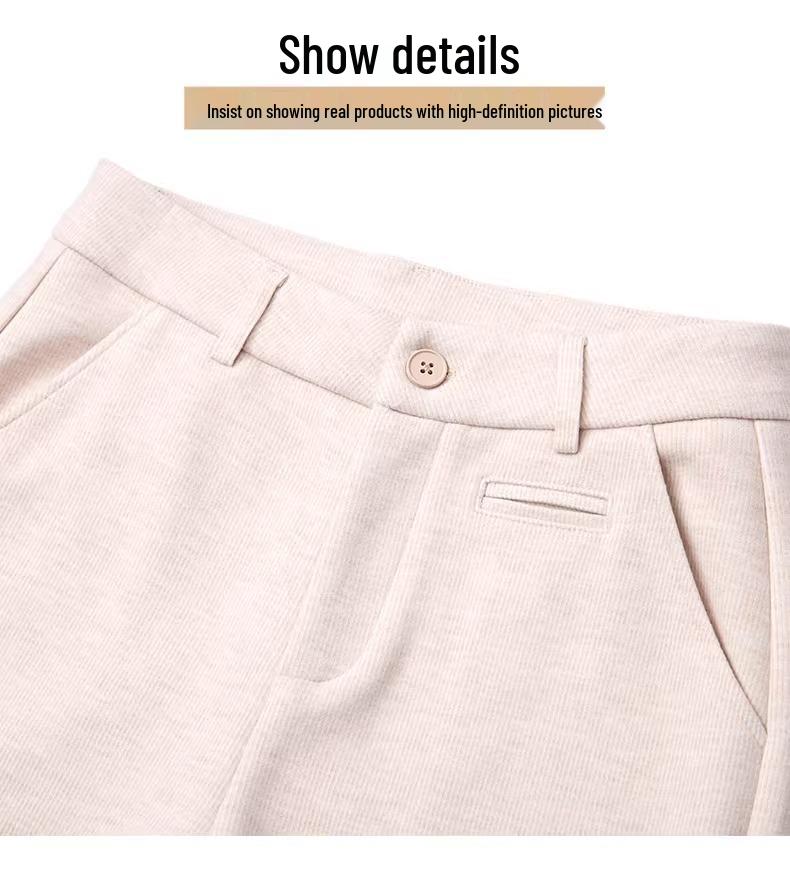 Women's High-Waisted Cashmere Purple Wool Pants - Autumn/Winter 2024, Small Size, Thickened Wide-Leg, Nine-Point Length.