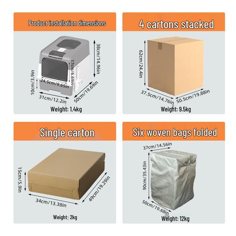 Large Enclosed UV-Sterilizing Cat Litter Box with Drawer