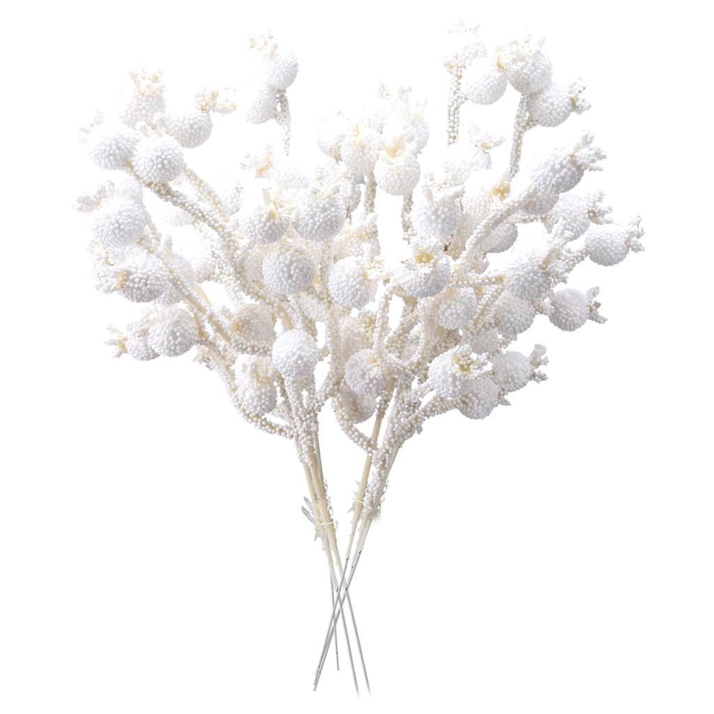 Artificial Xmas Berries Branches White Foam Multifunctional Xmas Faux Berries Branches for Decoration