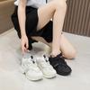 Fashion 10.5cm Air Mesh Genuine Leather Women Chunky Fashion Sneakers Platform Wedge Breathable Slippers Comfy Hollow Summer Shoes