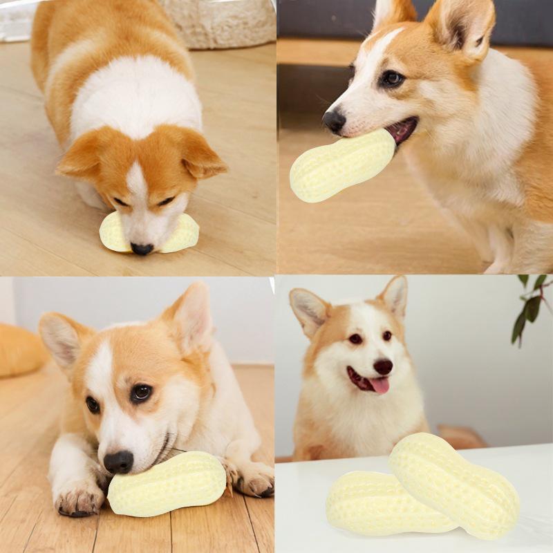 Dog Chew Toy - Squeaky & Durable Milk Peanut Carrot for Self-Entertainment