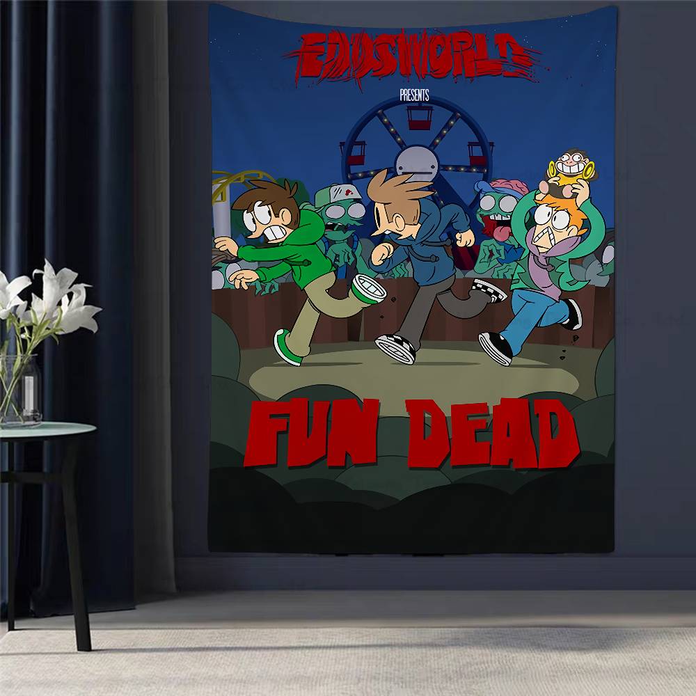 1pz Eddsworld Arazzo da Parete Fai da Te Tappeti da Parete Floreali Hippie Decorazioni per Dormitorio Arte da Parete