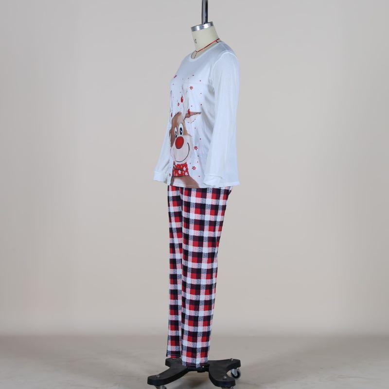 Elk Print Parent-Child Christmas Pajamas Set - Long Sleeve Autumn/Winter Family Homewear KTB