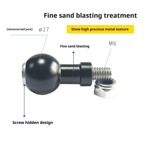 17mm/25mm Kulehodeadapter Enkel Justering M6/M8/M10 Bolt Kulehodeadapter Telefonholder Biltilbehør