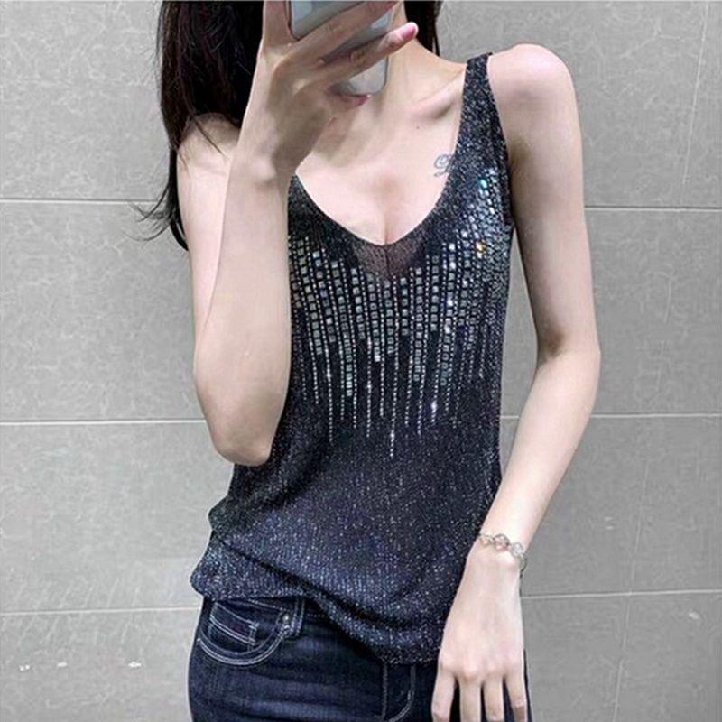 Women's 2022 Summer Ice Silk Sleeveless Knit Camisole Top