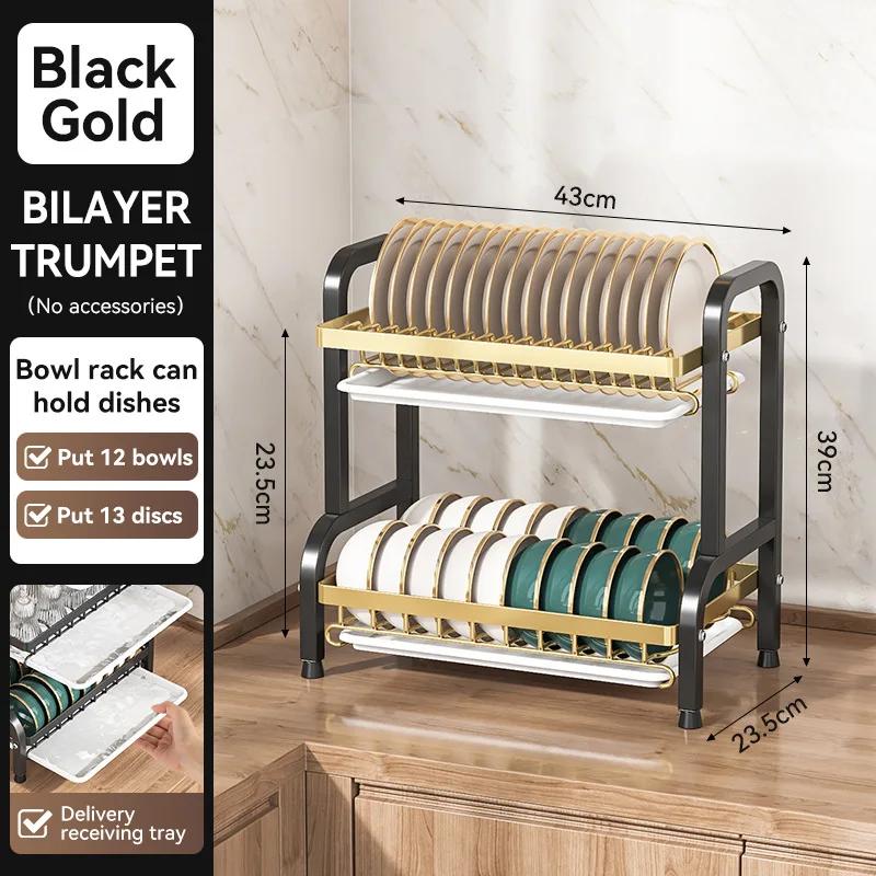 Large-capacity Kitchen Spice Rack Multi-functional Dish Drying Rack Bold And Thick Dish Rack Load-bearing Tough Stand