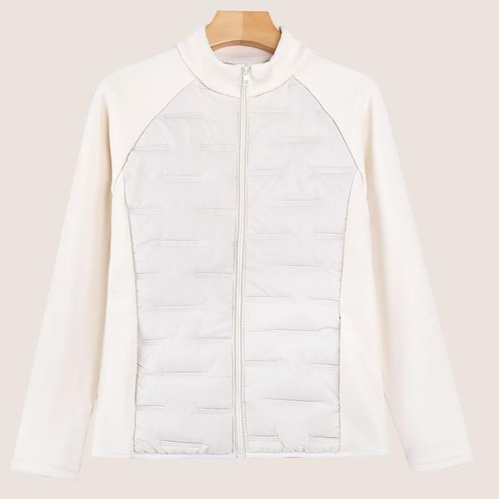 Women's Patchwork Sports Cotton Jacket Warm Stand Collar Slim Lightweight Autumn Winter Outdoor Windproof Coat