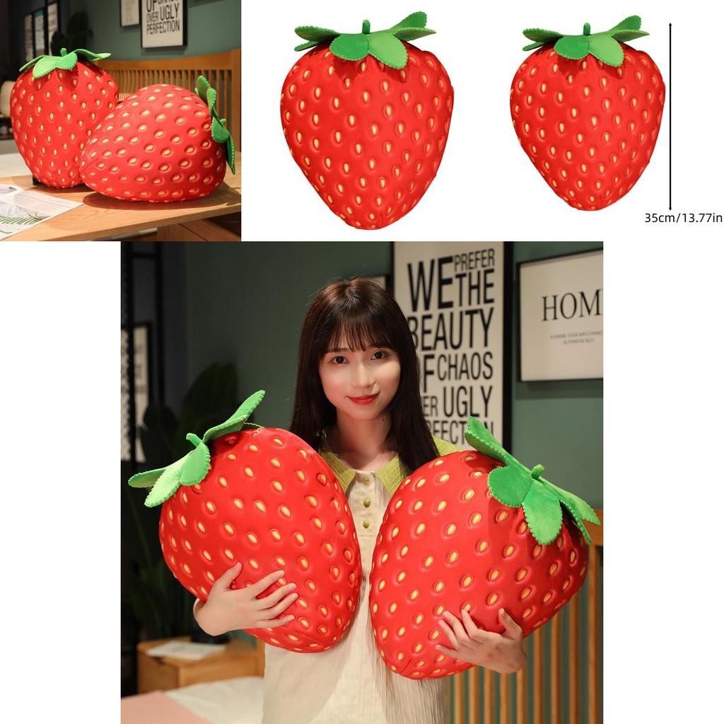 Large Strawberry Plush Pillow For Girls Ins Style Fruit Cushion Toy